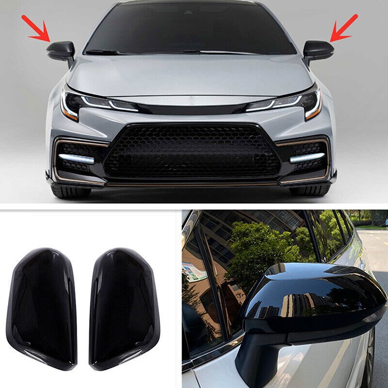 For Toyota Corolla 2020-2026 abs Glossy Black Rearview Mirror Cover Trim 2PCS