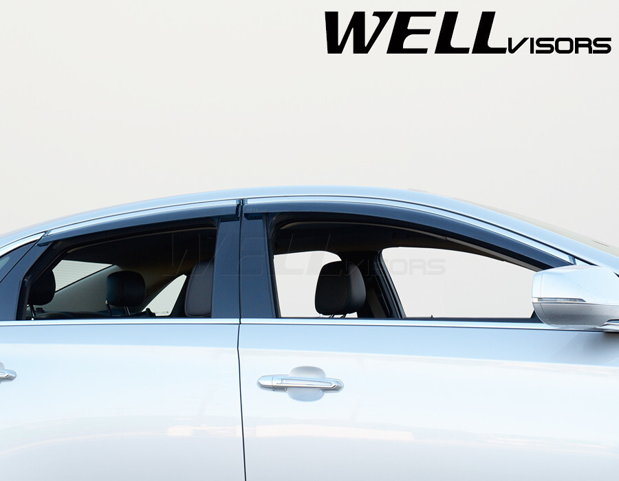 WELLvisors for Cadillac XTS SEDAN 13-19 Deflectors Window Side Visor Chrome