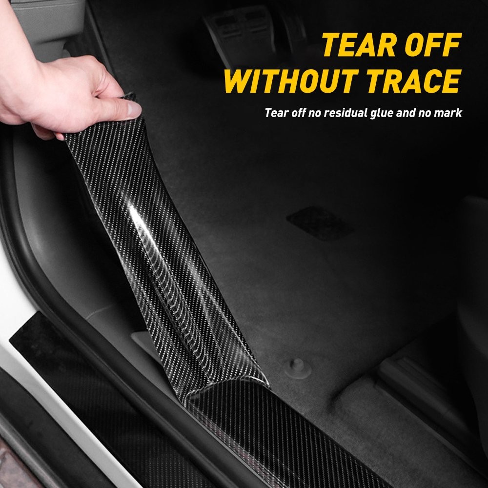 Car Door Protector Sill Scuff Cover Antiscratch Carbon Sticker Fiber 1IN*10FT