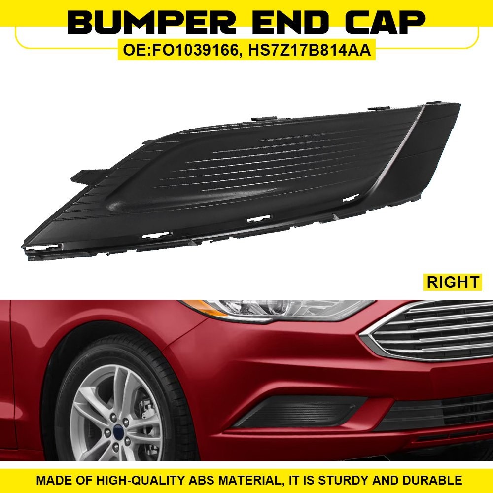 Right Side Front Bumper Insert Fog Light Cover Trim For 2017-2018 Ford Fusion