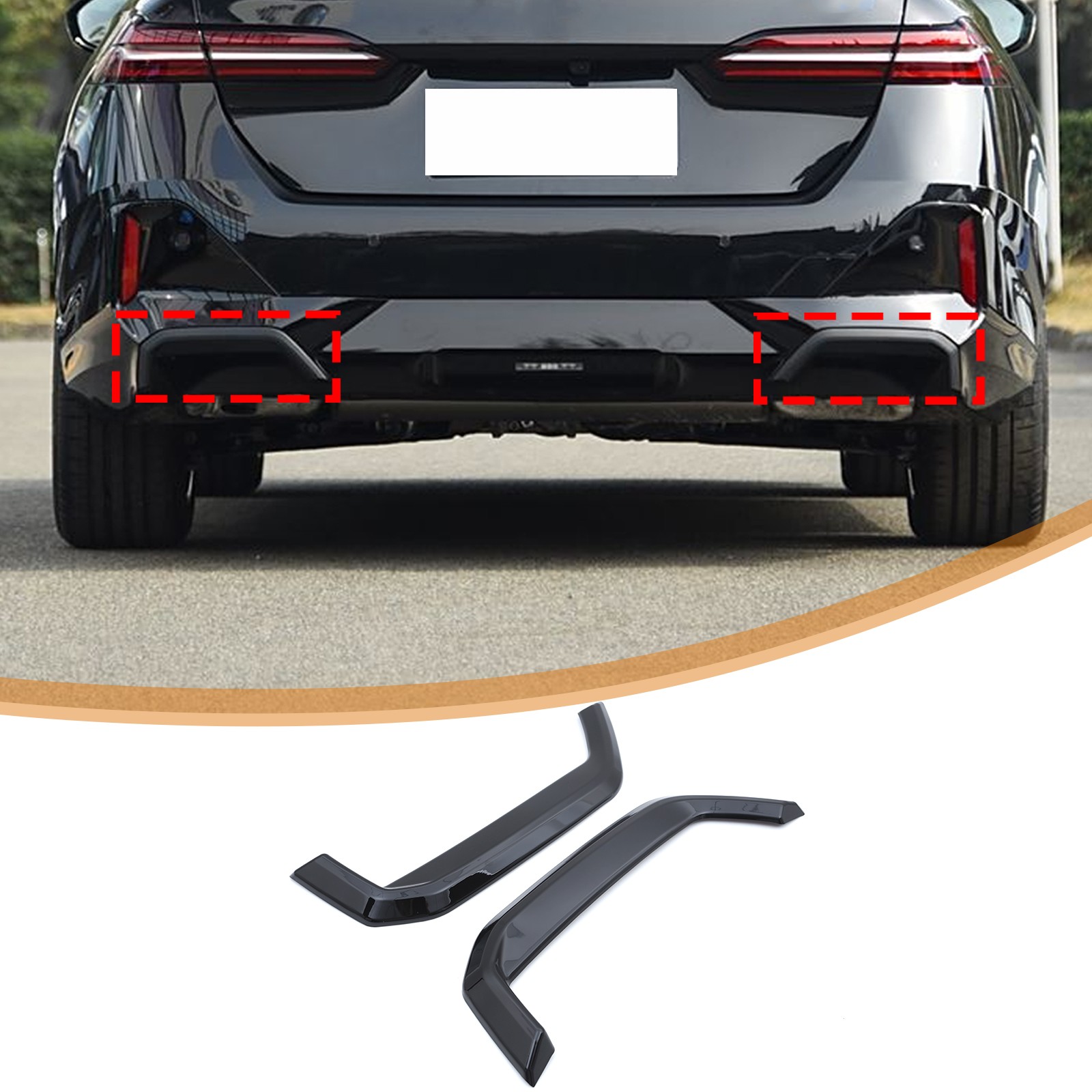 Glossy Piano Black Exhaust Tip Trim For BMW 5 Series G60 M Sport Version 24+ US