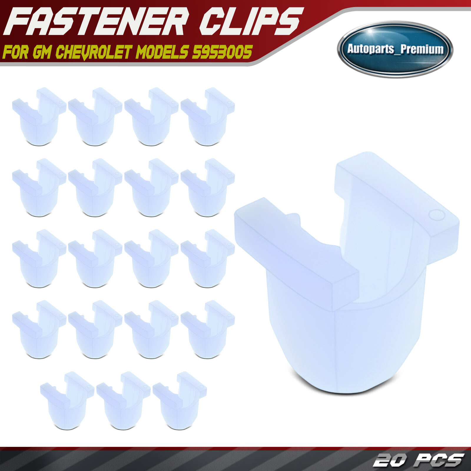 20Pcs White Nylon Headlight Adjusting Nuts Retainer Fastener for GM Chevrolet