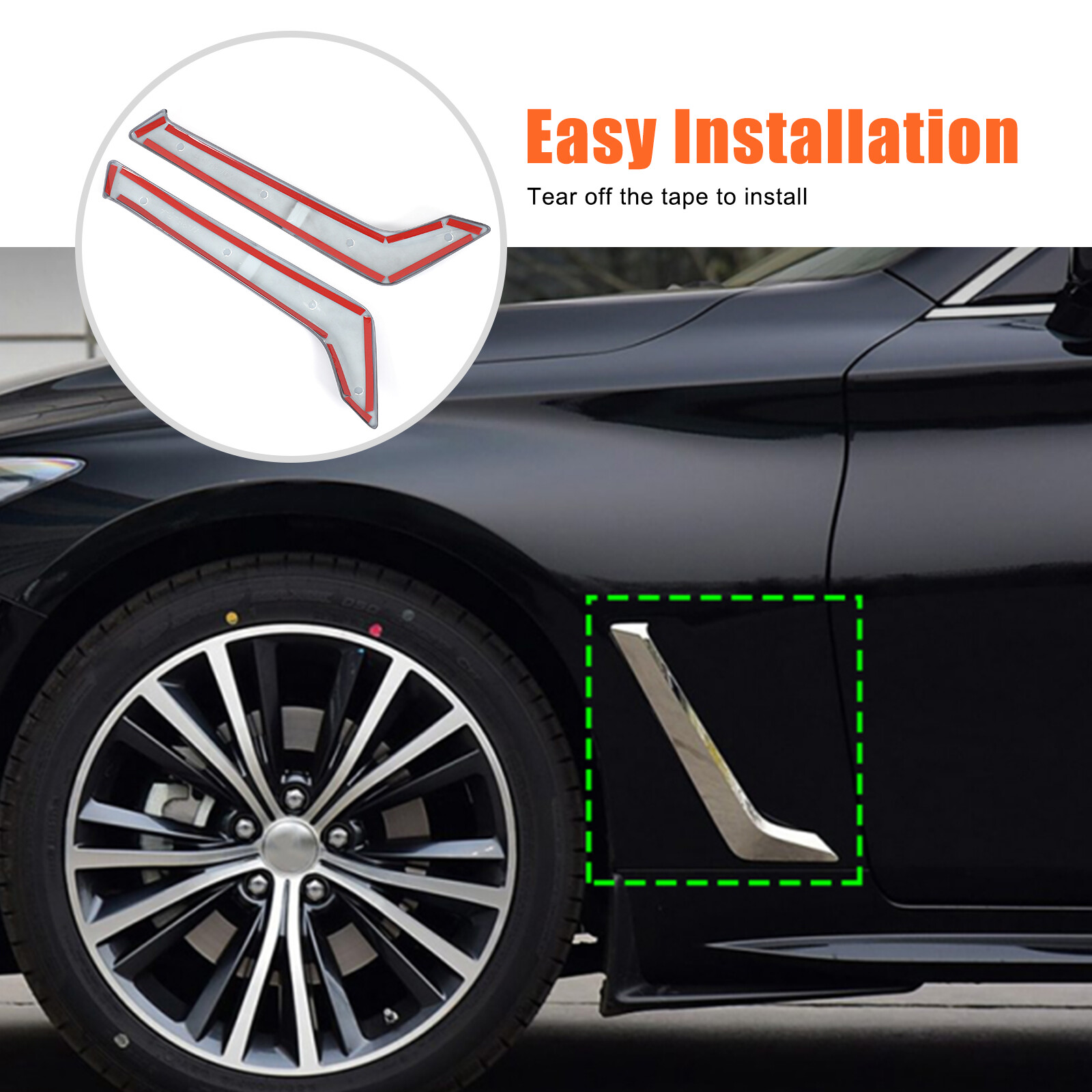 Front Fender Side Vent Cover Trim Bezels For Infiniti Q60 2016-2022 Accessories