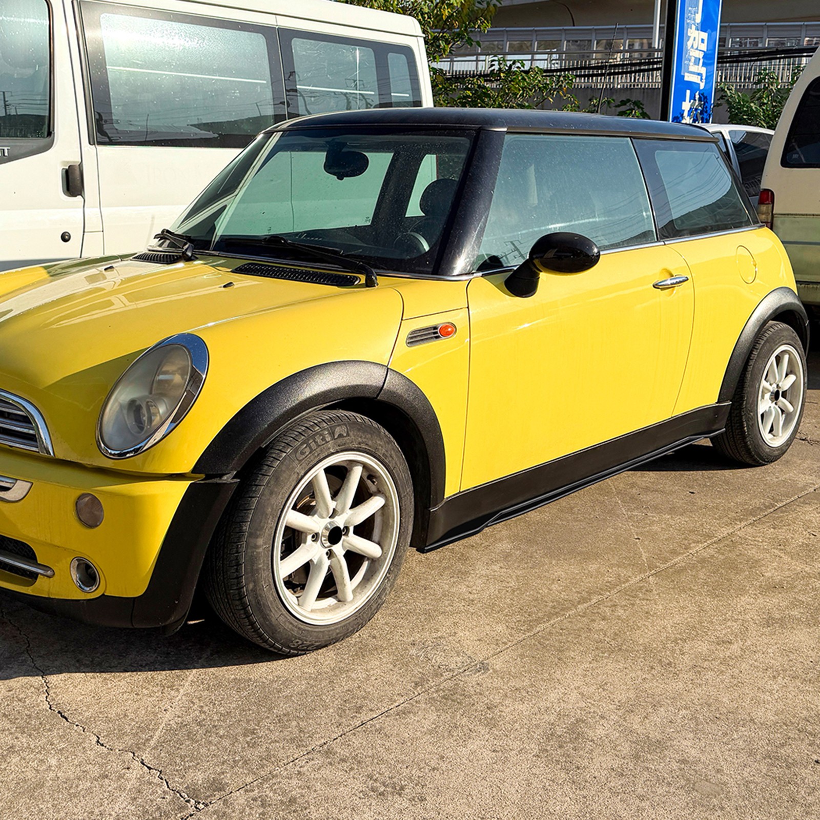 Car Gloss Black Side Skirt Extension Trim Cover For Mini Hatch R50 2001-2006