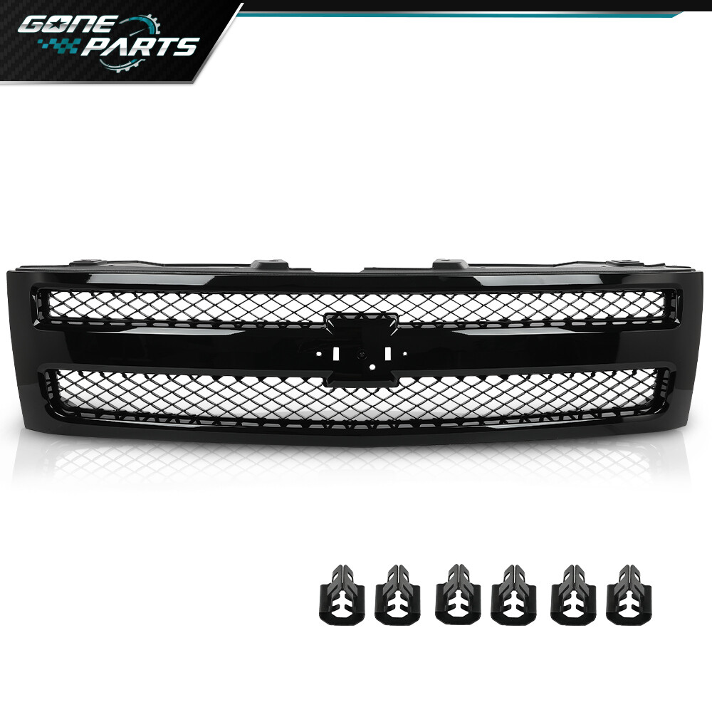 Fit For 2007-2013 Chevrolet Silverado 1500 Grille Shell w/ Black Insert