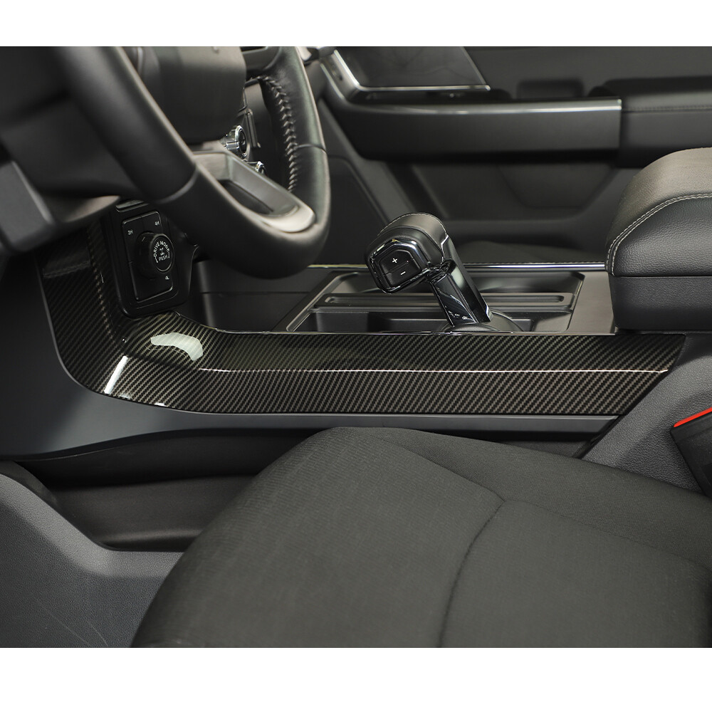 Carbon Fiber Gear Shift Side Panel Trim Accessories For Ford F150 F-150 2021-22