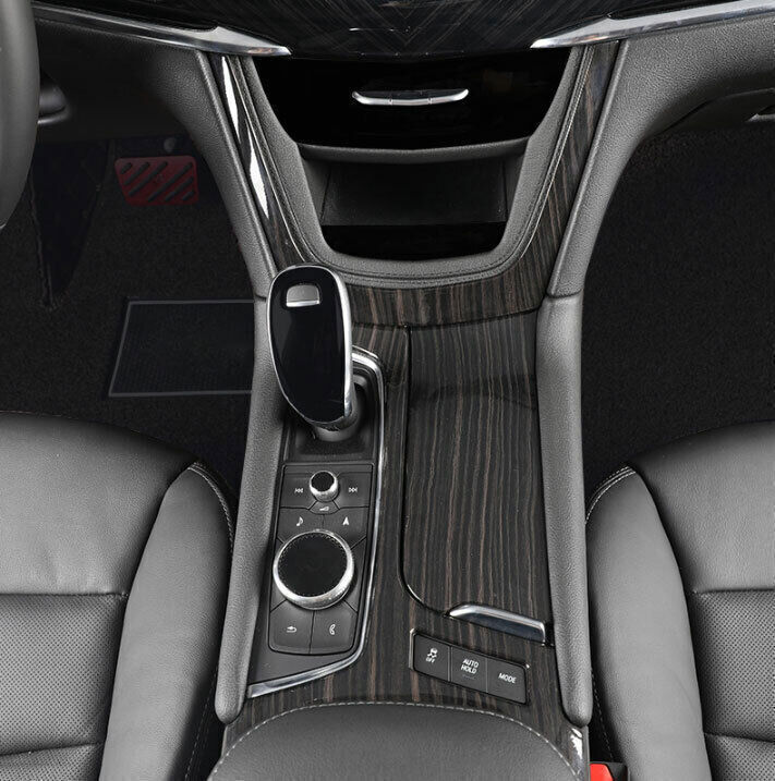 Central Console Gear Shift Panel Trim Black Wood Grain Fit For Cadillac XT5 2020