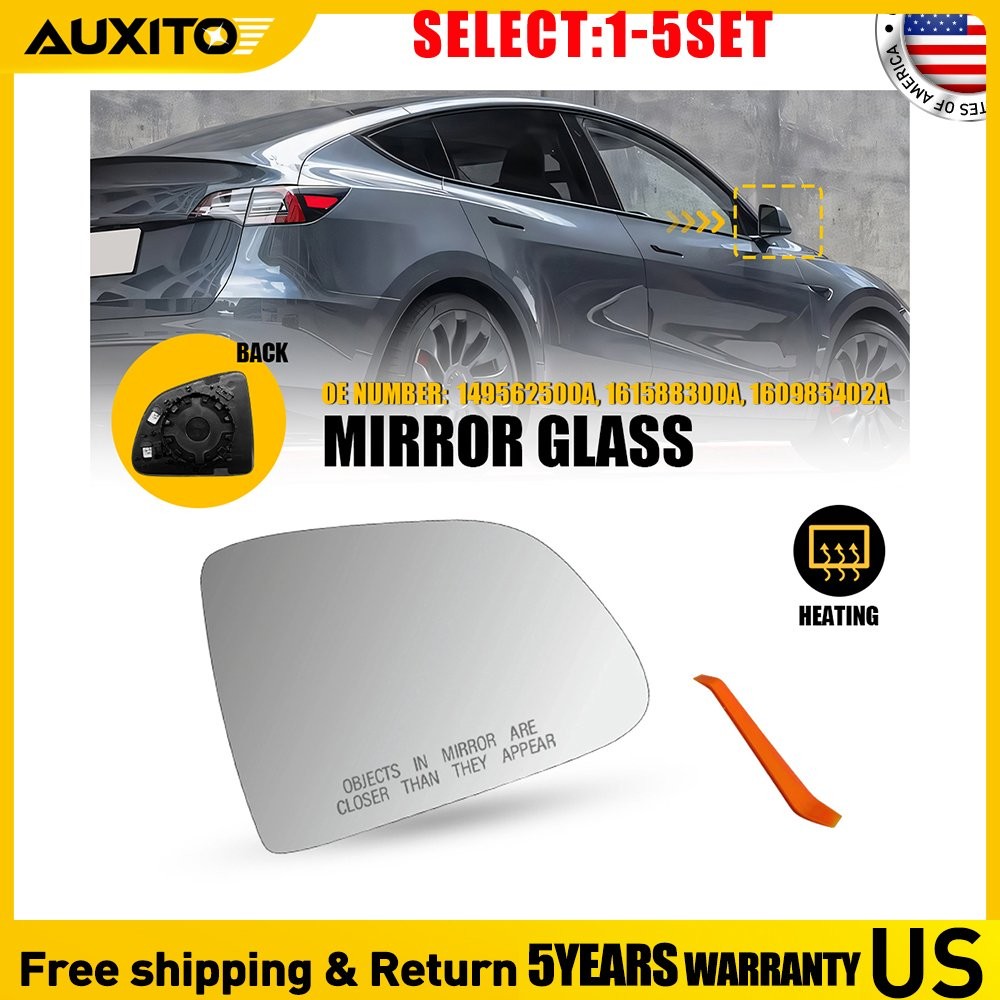 Passenger Side Heated Mirror Glass for Tesla Y Right 2020-2025 149562500A 1-5X
