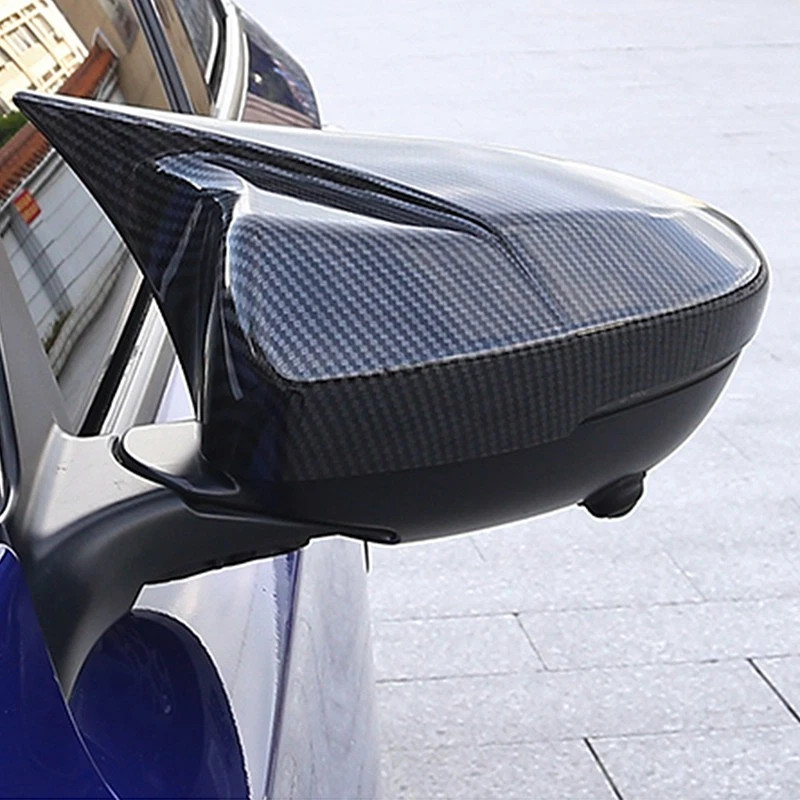 2X For Honda Accord 2018-2022 Carbon Fiber Side Door Mirror Cover Cap Horn Style