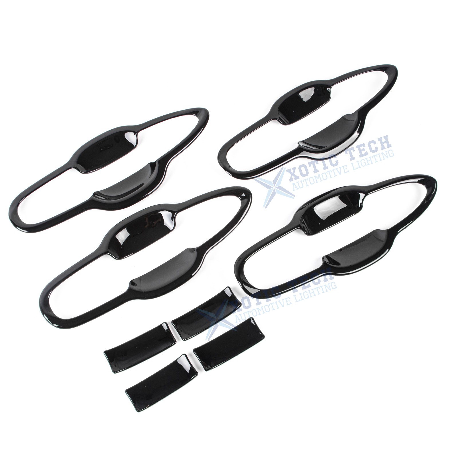 Glossy Black Door Handle Bowl Cover Moulding Decor For Toyota Camry 2018-2024