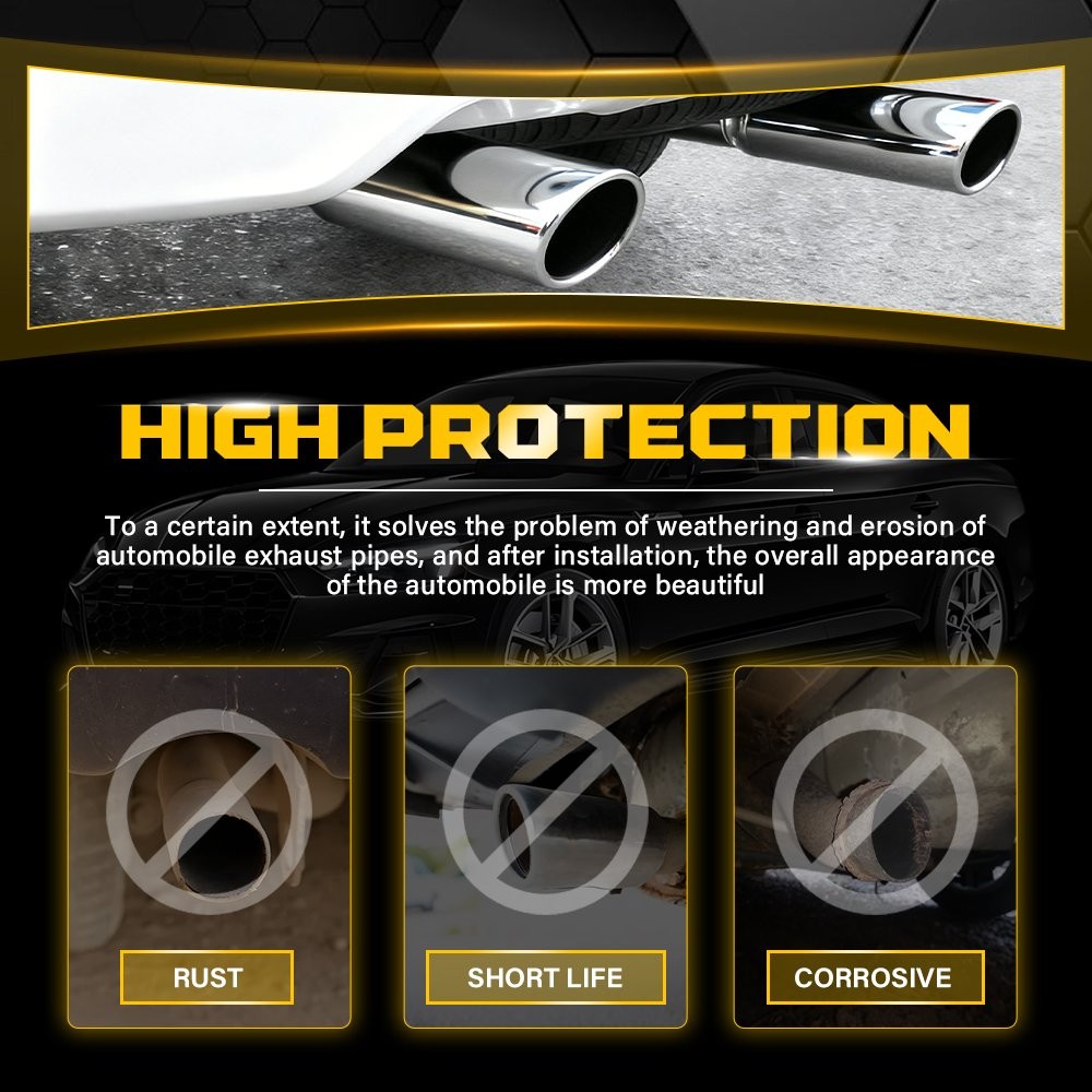 Stainless Steel Univer Exhaust Tips 2.5″ Inside 4″ Outside 17″ Long Polish 2-6X
