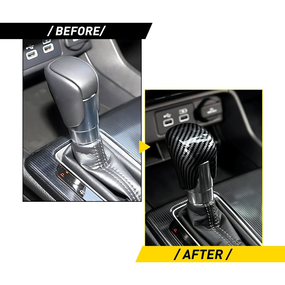 Carbon Fiber Black Gear Shift Knob Shifter Cover Trim For Honda Accord 2023-25 H