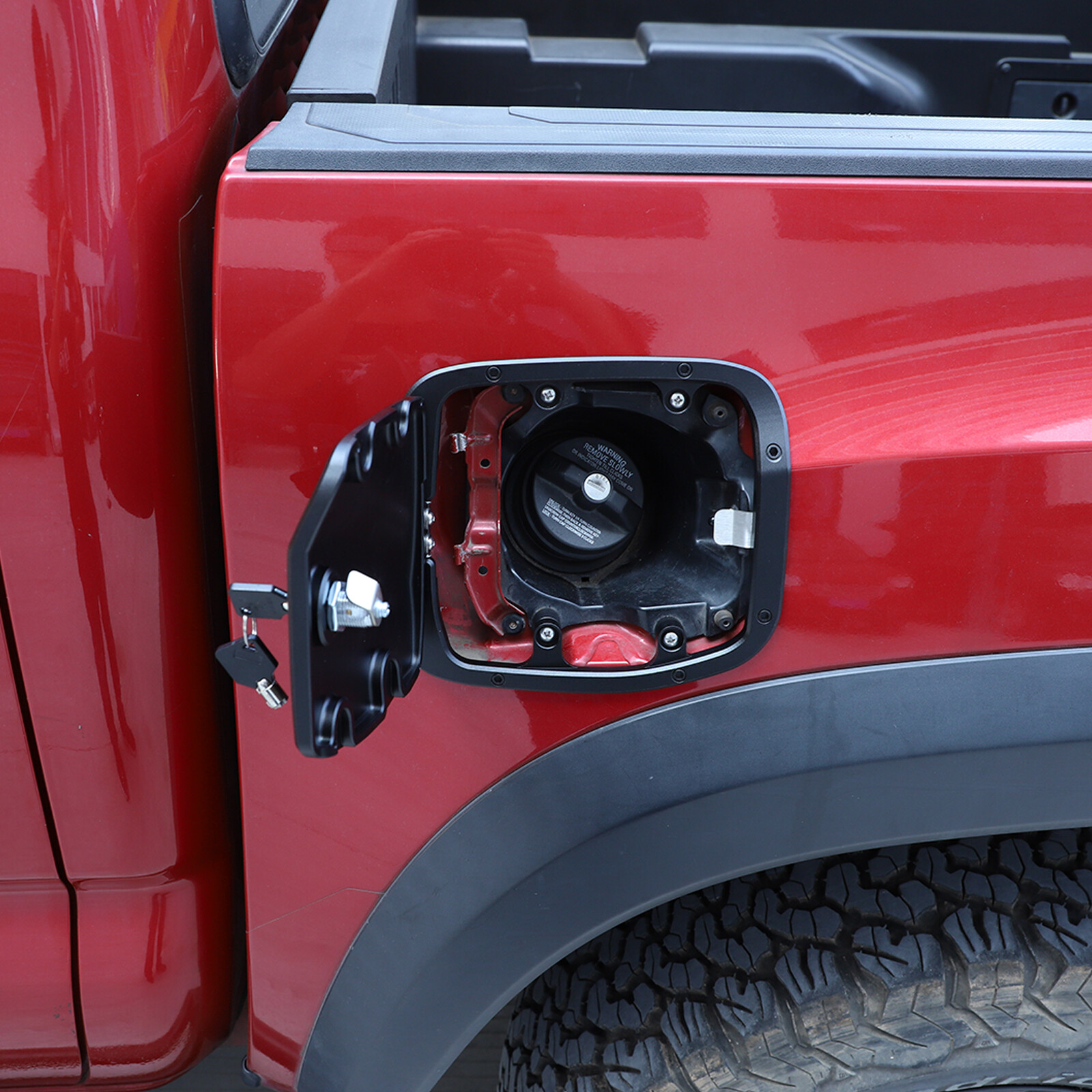 Steel Locking Fuel Door Gas Tank Cap Cover Lock Key For Toyota Tacoma 2016-23
