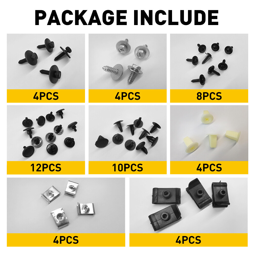 50X Engine Splash Shield Fender Bumper Screw Clips side skirt grille wheel well