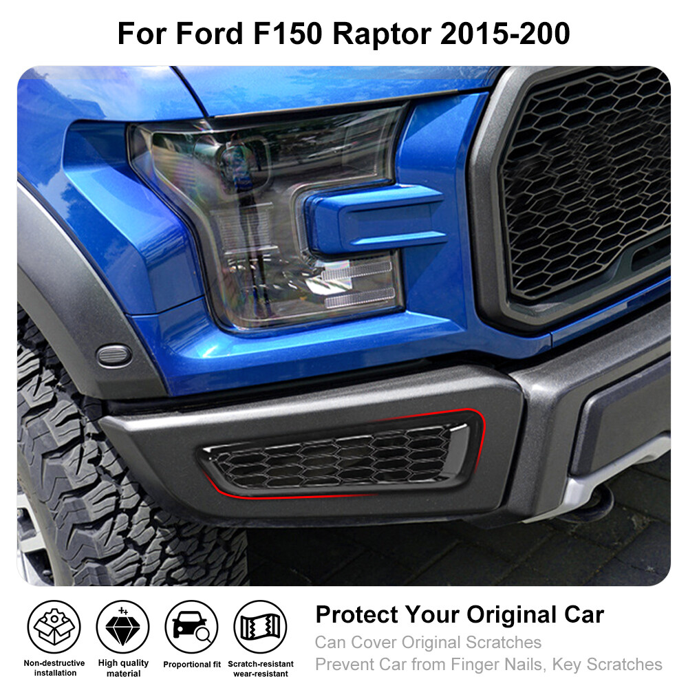 Front Bumper Fog Light Honeycomb Bezel Trim For Ford F150 Raptor 2017-2020 Black