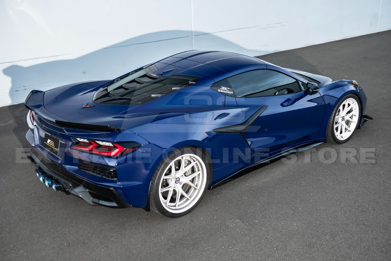 For 23-Up Corvette C8 Z06 EOS Performance CARBON FLASH Side Skirts Rocker Panel