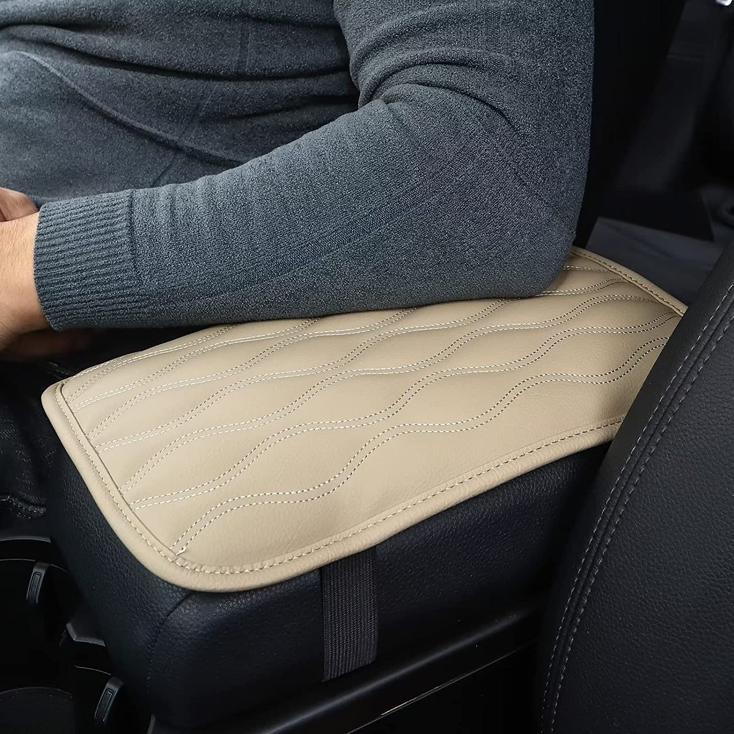 PU Leather Auto Armrest Pad Cover Center Console Box Cushion Mat Car Accessories