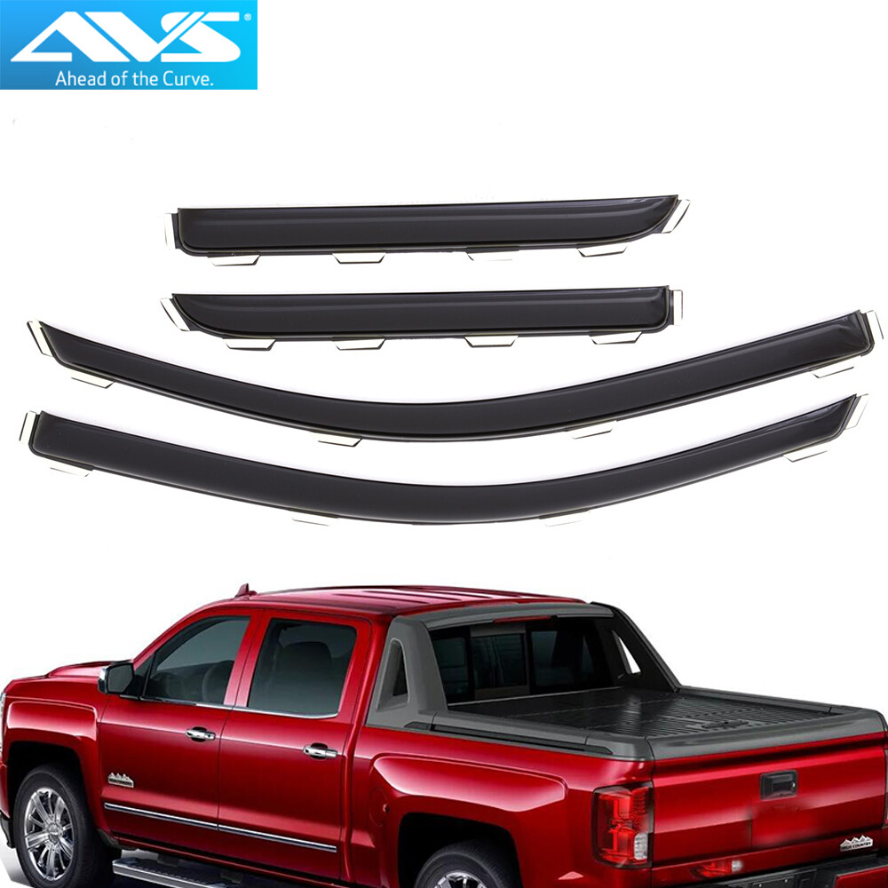 AVS 194528 In-Channel Vent Visor Rain Guards For Silverado / Sierra Double Cab