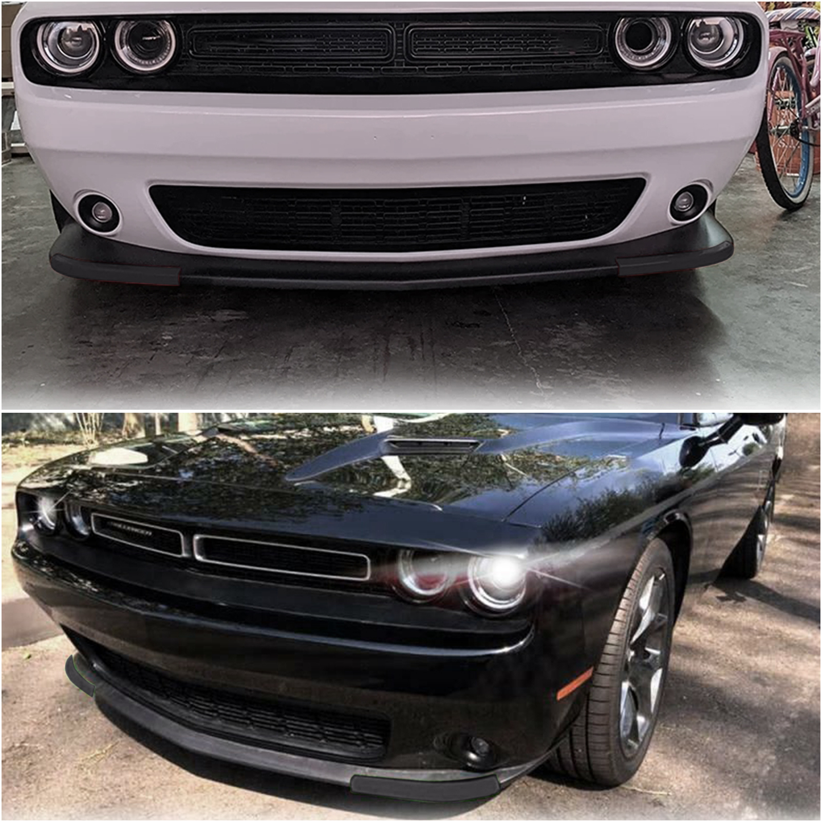 for Dodge Challenger 2015+ Front Bumper Lip Splitter Protector Cover Trim Decor