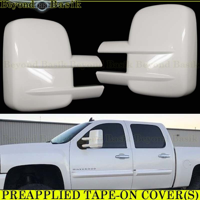 1999-2015 CHEVY Silverado 2500/3500 TOWING Chrome Mirror COVERS GAZ SUMMIT WHITE