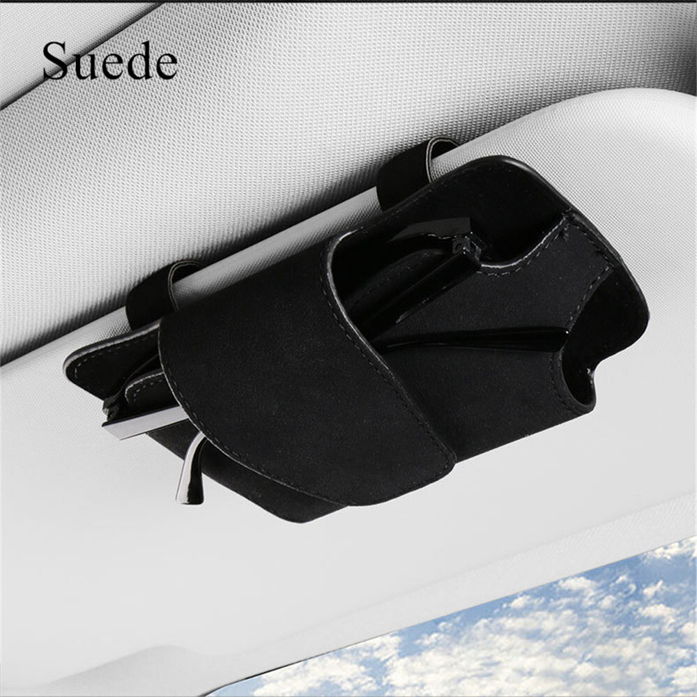 Car Sun Visor Glasses Case Holder Sunglasses Clip Storage Box Organizer