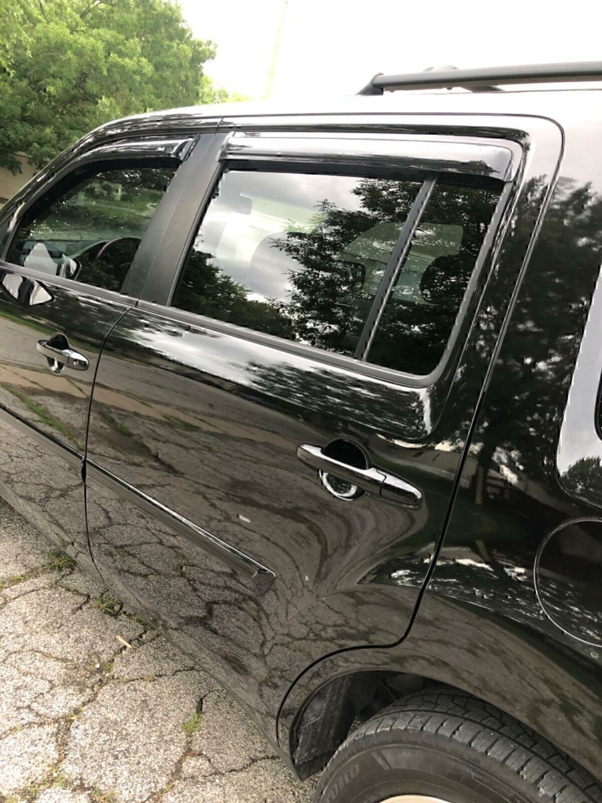 Window Visors Sun Rain Guards Wind Deflectors For 2009-15 Honda Pilot