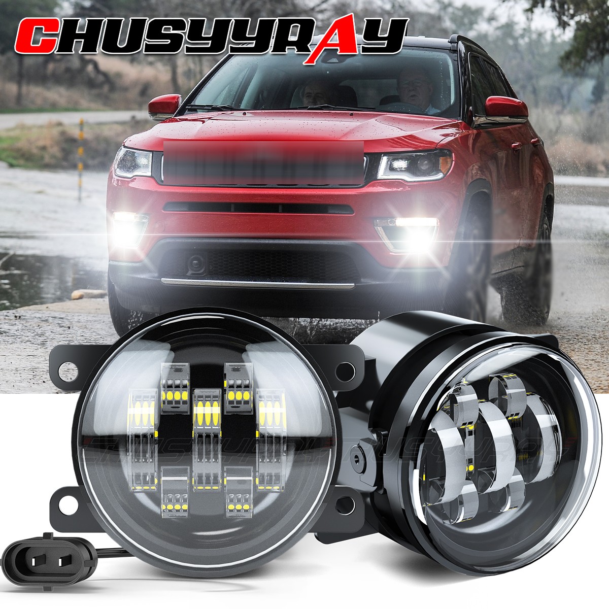 For Jeep Compass 2017 2018 2019 2020 Pair Clear Lens Bumper Fog Lights Bulbs