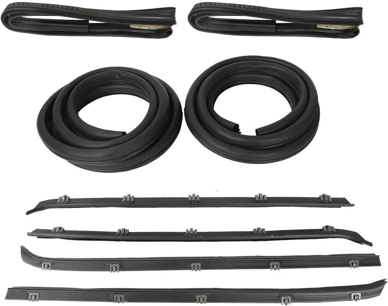 Weatherstrip Kit Door Window Run Channel Sweep Felt Seal Kit For 73-80 Chevy GMC