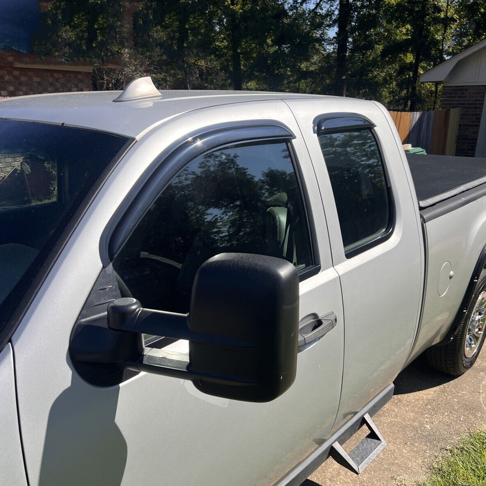 4PCS Window Visors Vent For 2007-2014 Chevy Silverado GMC Sierra Extended Cab