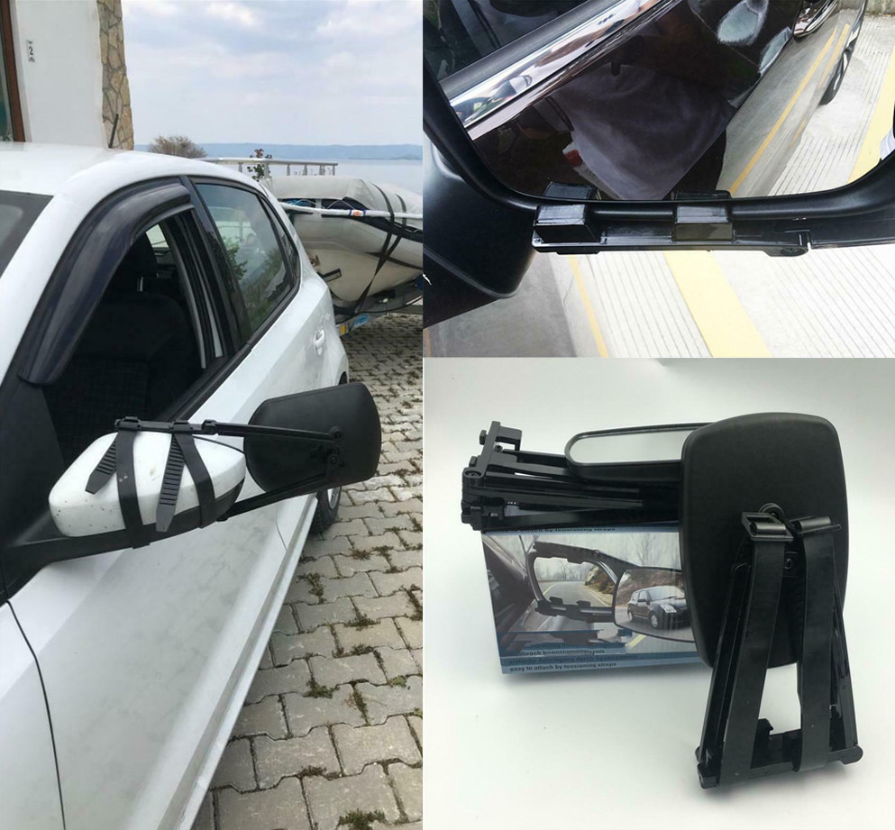 Caravan Trailer Towing Mirror Clip-On Rearview Wing Mirror Extension Adjustable