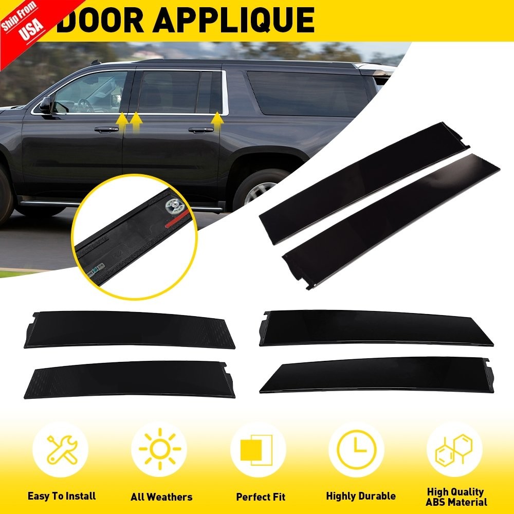 Right Left Rear Door B Pillar Windowtrim Applique For Chevrolet Suburban Yukon