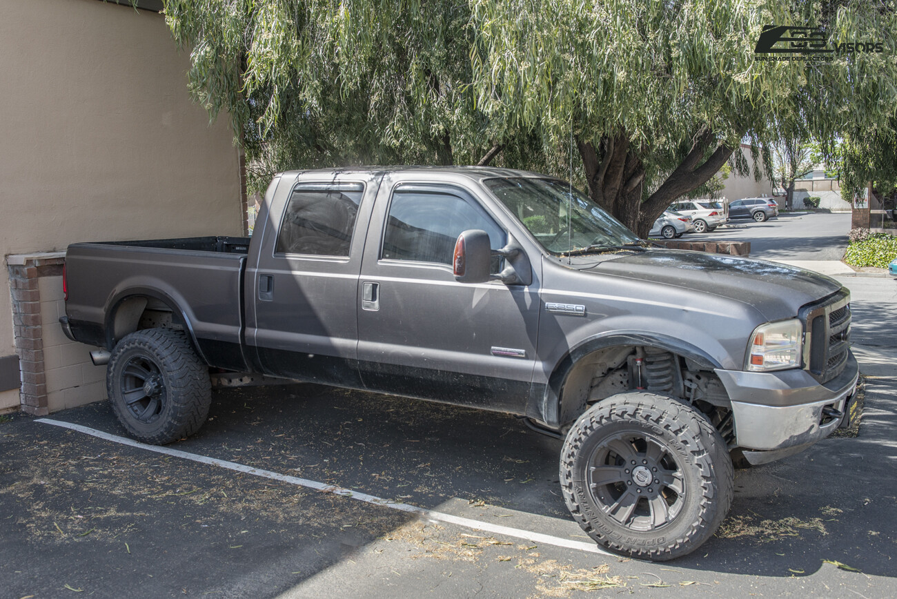 EOS Visors For 99-16 Ford F250 F350 F450 F550 Crew Cab Side Window Rain Guards