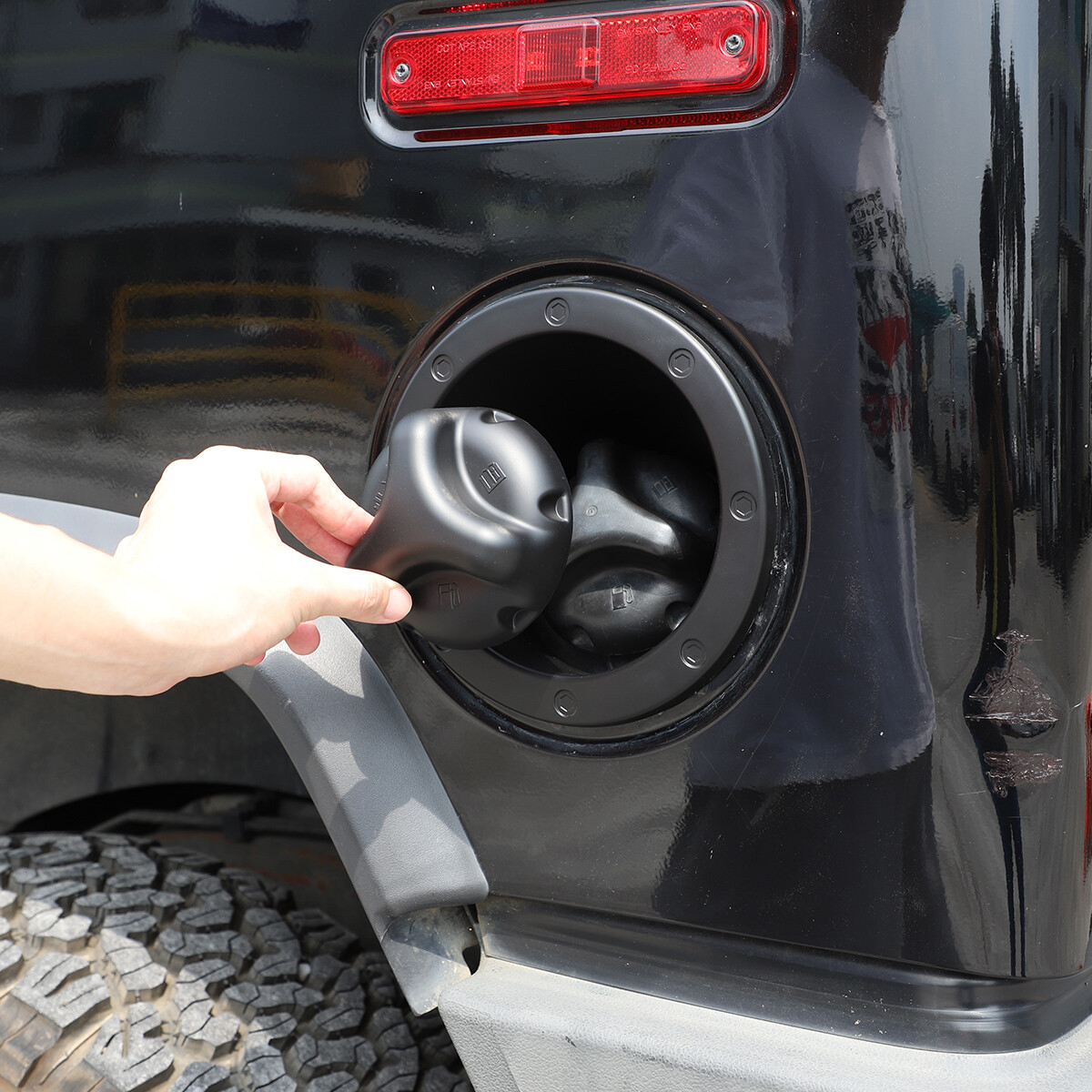 Black Cap Fuel Door Bezel Gas Tank Moulding Cover Trim For Hummer H2 2003-2009