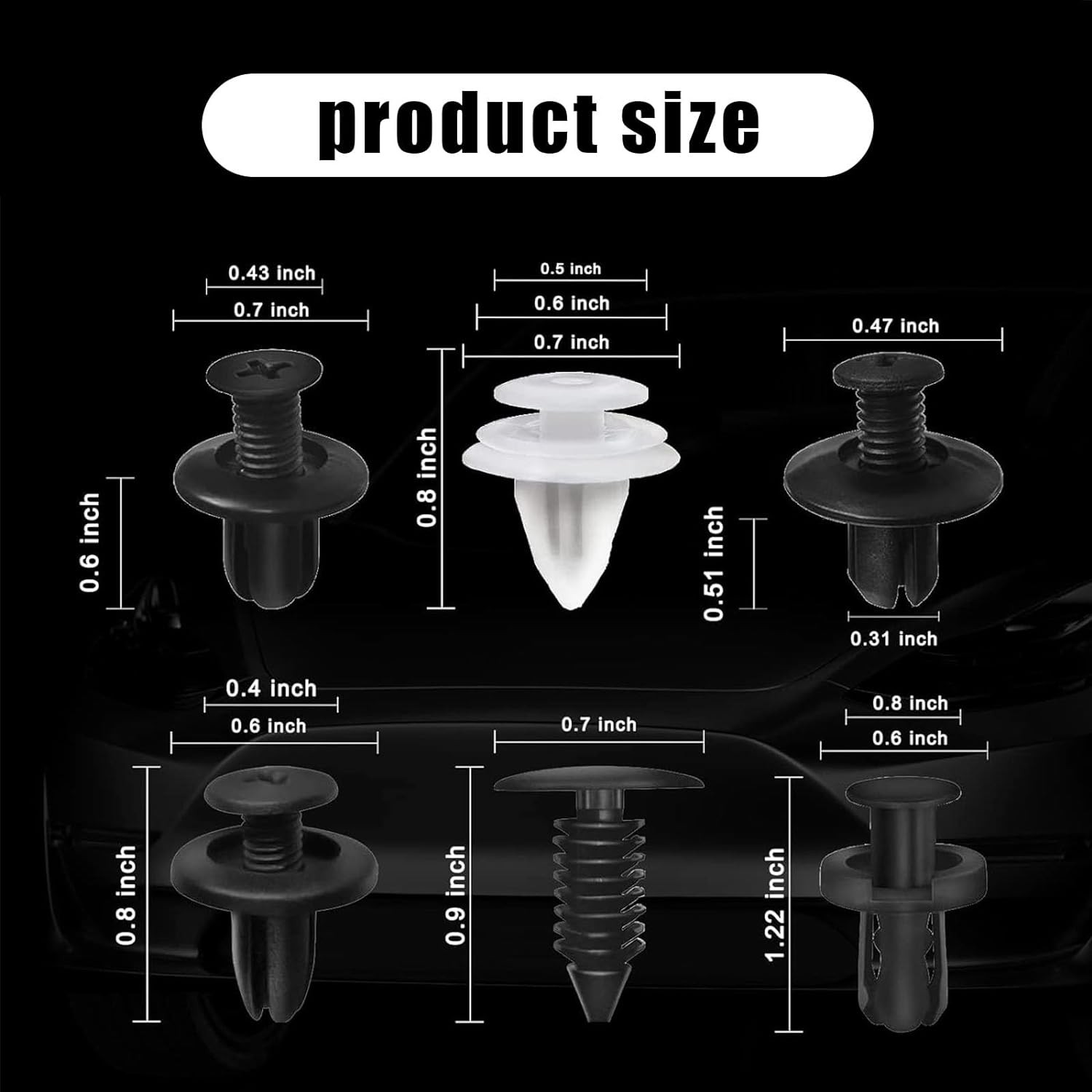 104pcs Car Body Plastic Trim Retainer Fastener Clips Push Pin Fender Bumper US