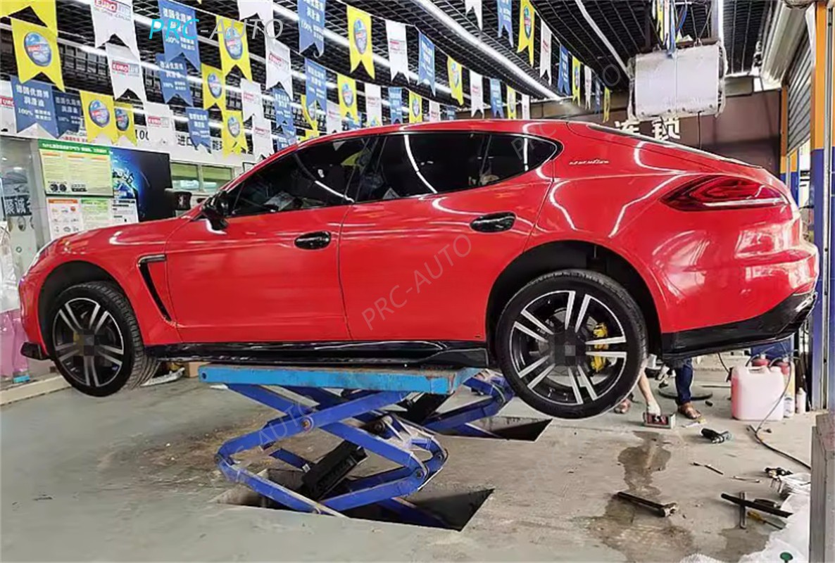 Real Carbon Fiber Sideskirts Spoiler Trim For 2014-2016 Porsche Panamera 970.2