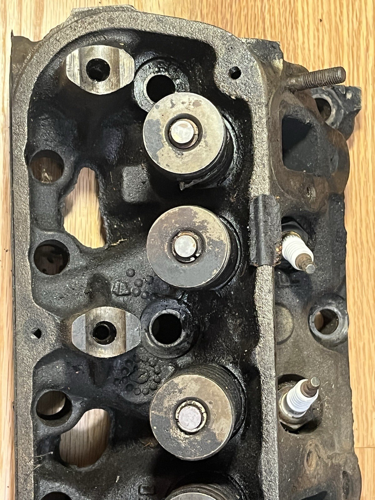 Vintage Pair of 2 Dodge Plymouth Chevy Cast Iron Engine Cylinder Heads 318 Mopar
