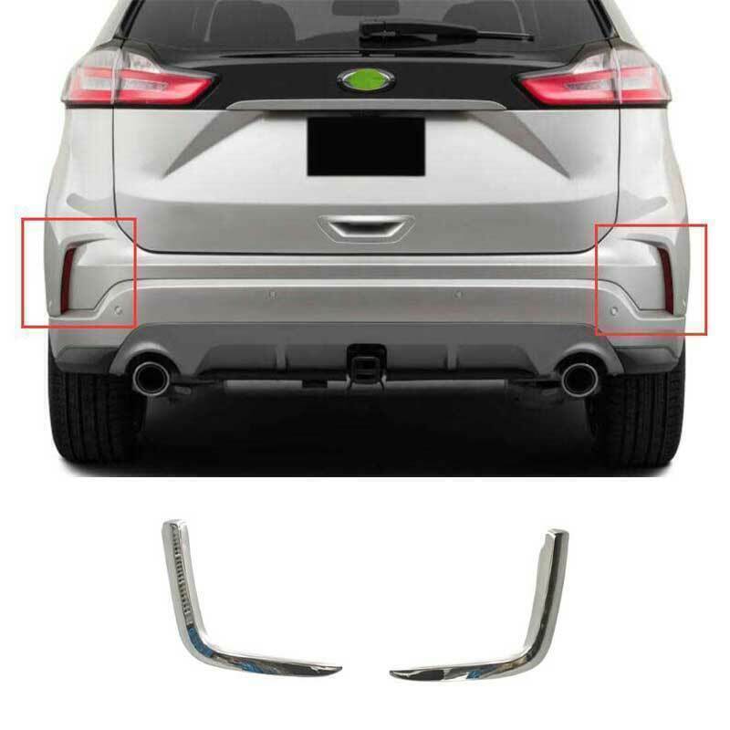 Fit For Ford Edge 2019-2021 ABS Chrome Rear Fog Light Lamp Strip Decorate 2PCS