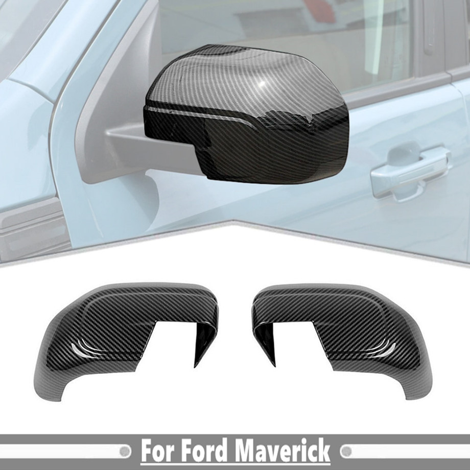 For 2022-2025 Ford Maverick ABS Carbon Fiber Side Rearview Mirror Cover Trim Cap