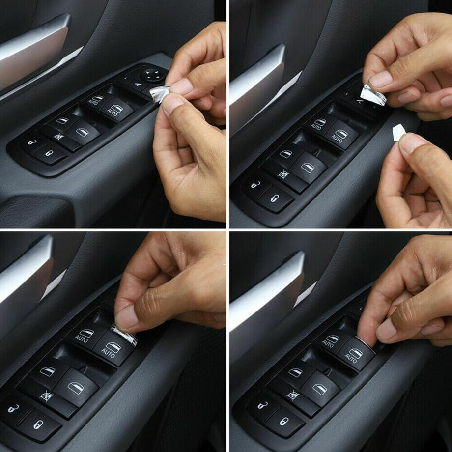 For 2011-2024 Dodge Durango Chrome Window Lift Switch Button Cover Trim Sequins