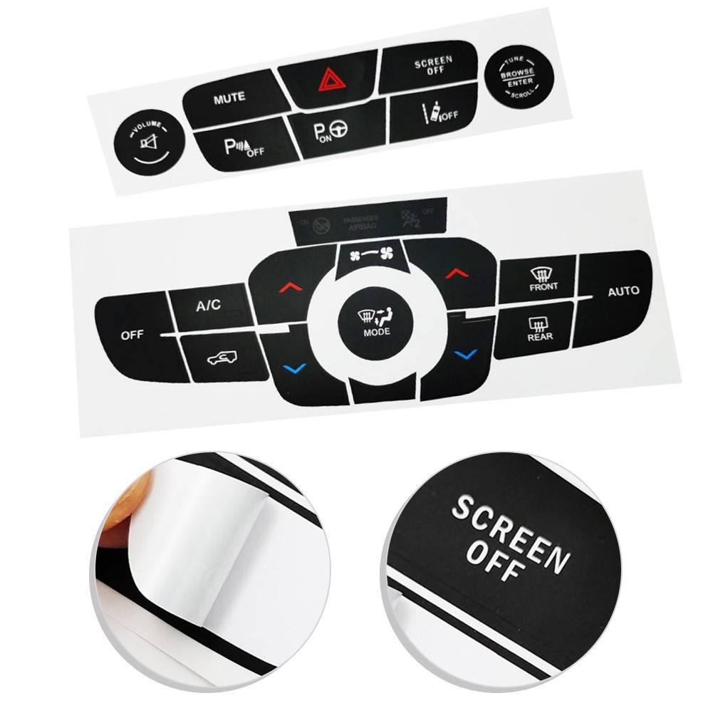 For Jeep Compass 2017-2021 Air Conditioning Button Repair Sticker Black