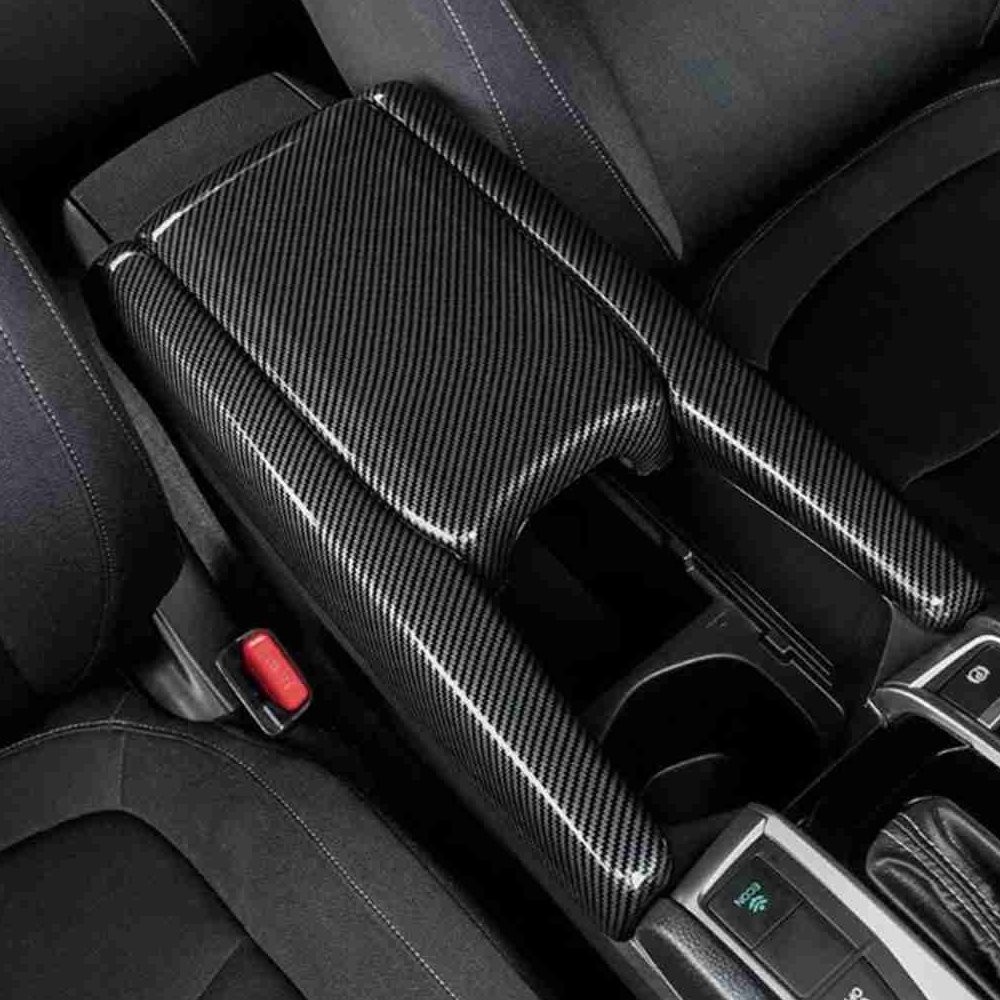For 2016-2020 Civic 21 Cover Honda Center Carbon Fiber Style Armrest Box Console