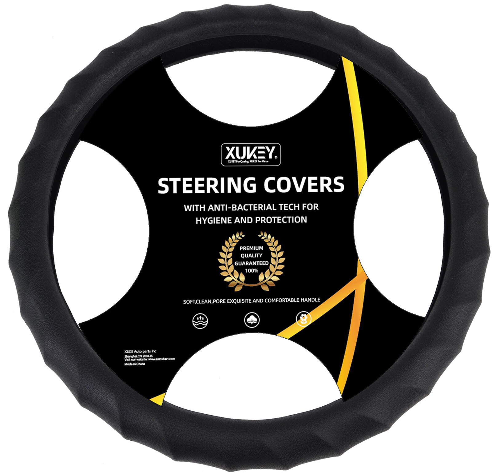 14″~15″ Silicone Steering Wheel Cover Golve Auto Car Non-slip Leather Universal,