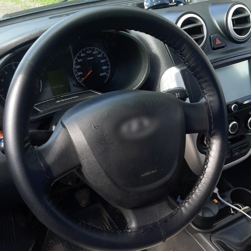 15″ Steering Wheel Cover Genuine Leather for Ford F150 F250 F350 Super Duty