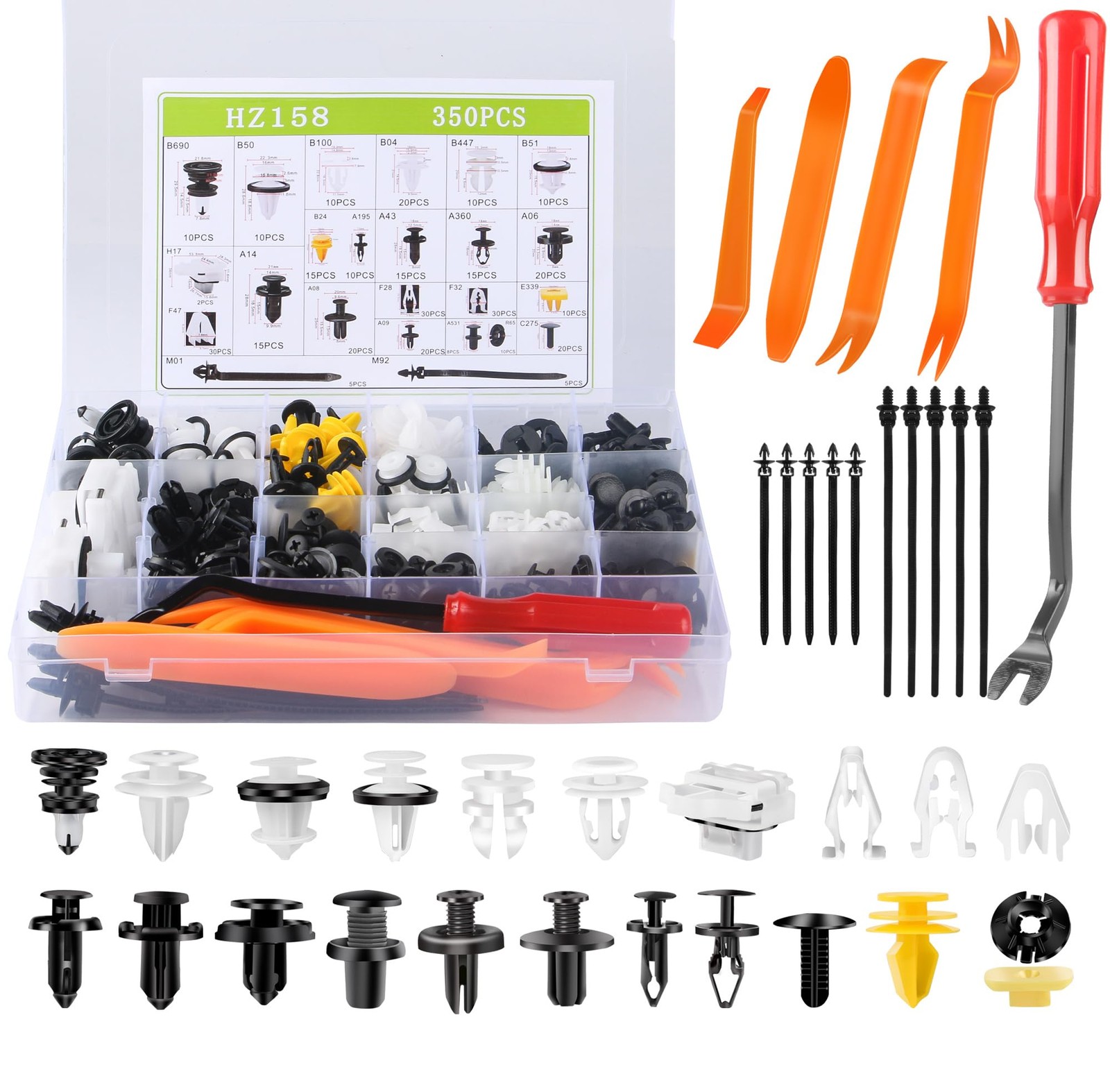 350PCS Tesla Retainer Clips & Rivets Set – 22 Sizes Tesla Clips Tesla Bumper …