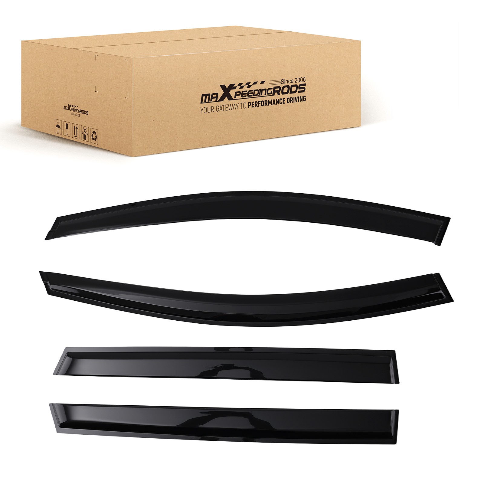4-Piece Window Visors Rain Guards Wind Deflectors Set for Ford Edge 2015-2024