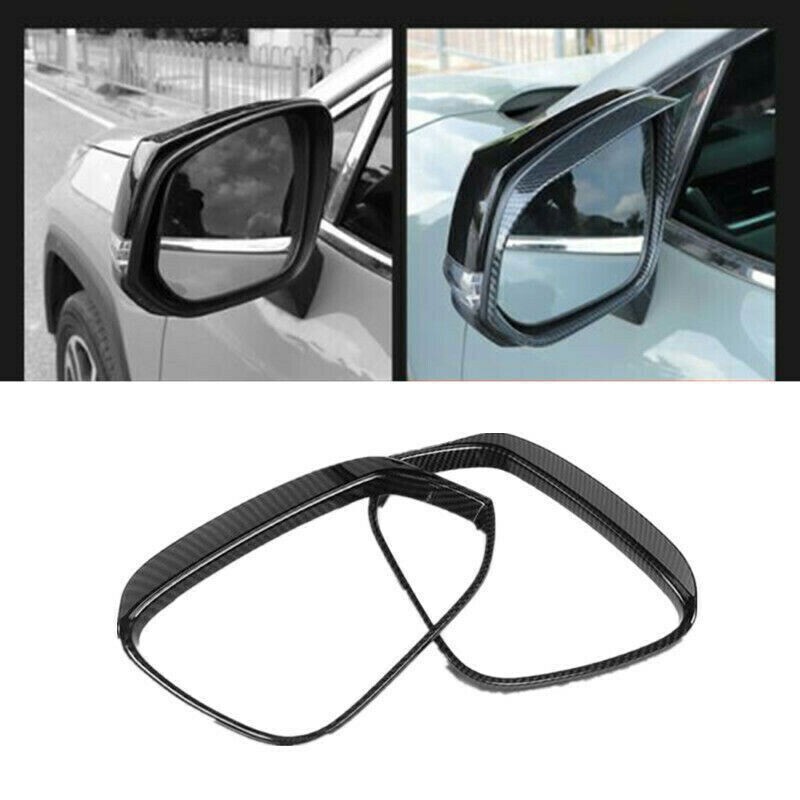 2P For Toyota Venza Carbon Fiber Rearview Mirror Rain Eyebrow Cover Trim 2021-24