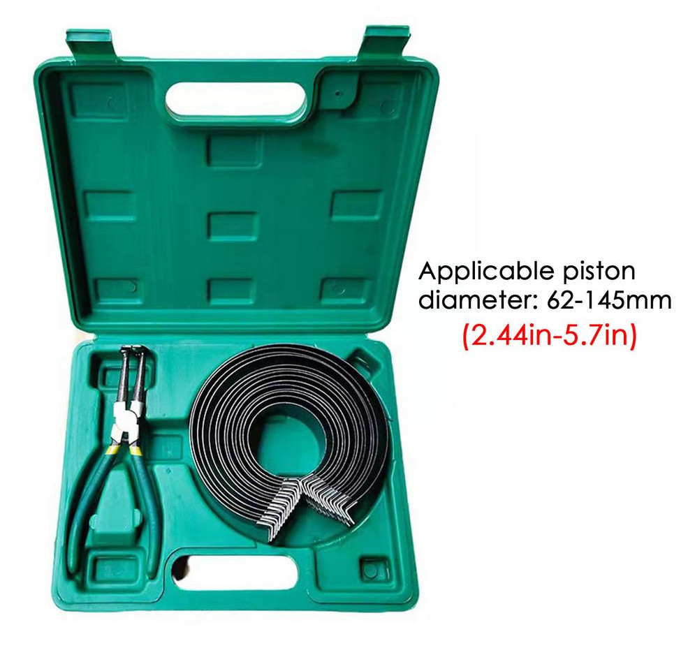 Motorcycle Piston Ring Compressor Cylinder Installer Tool Kit With Plier&14 Band