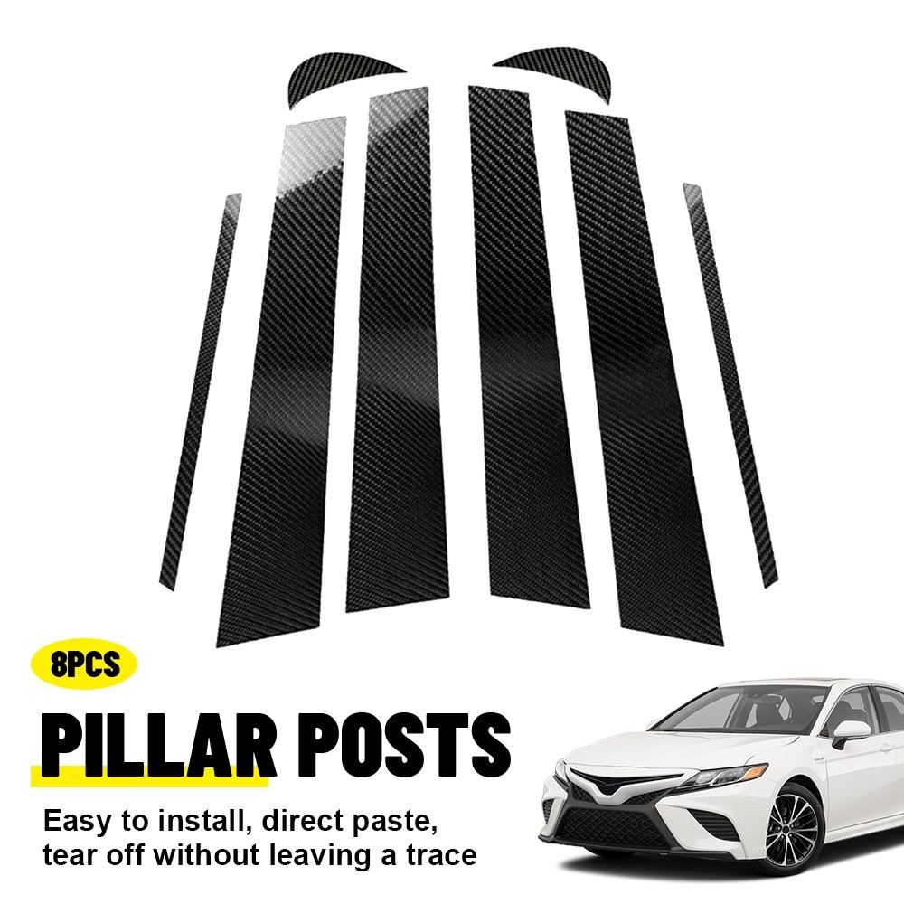 For Toyota Camry 2018 19 20-2023 24 Look Window Pillar Posts Covers Carbon Fiber
