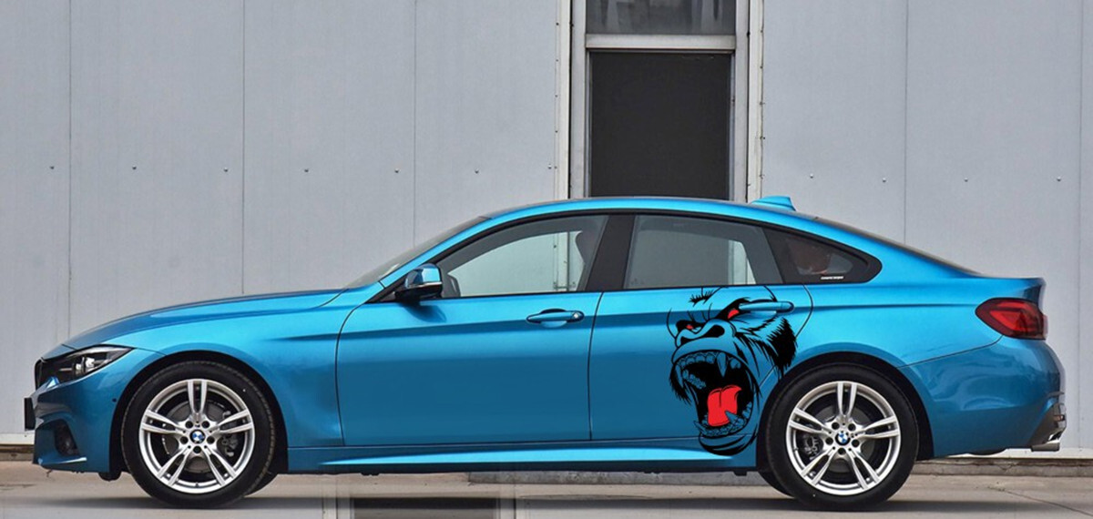 Horror Ape Beast Totem Graphic Sticker DIY For Car Side Body Hood Fender Decal
