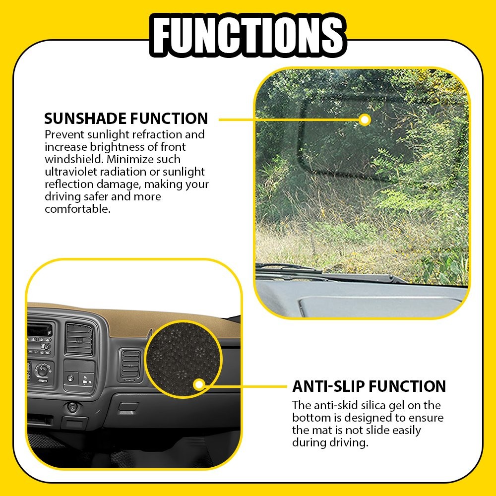 For 1999-2006 GMC Sierra 1500 2500 3500 Dashmat Dash Mat Dashboard Cover Gray